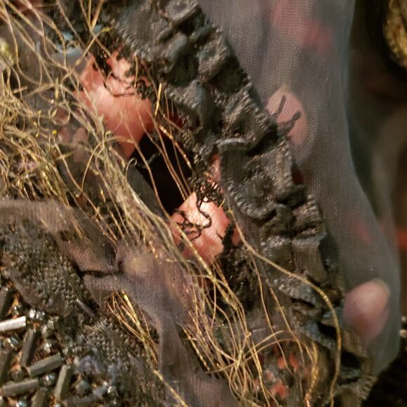 Vintage Goth Whimsigoth Black Velvet Victorian Top - Picture 3 of 12